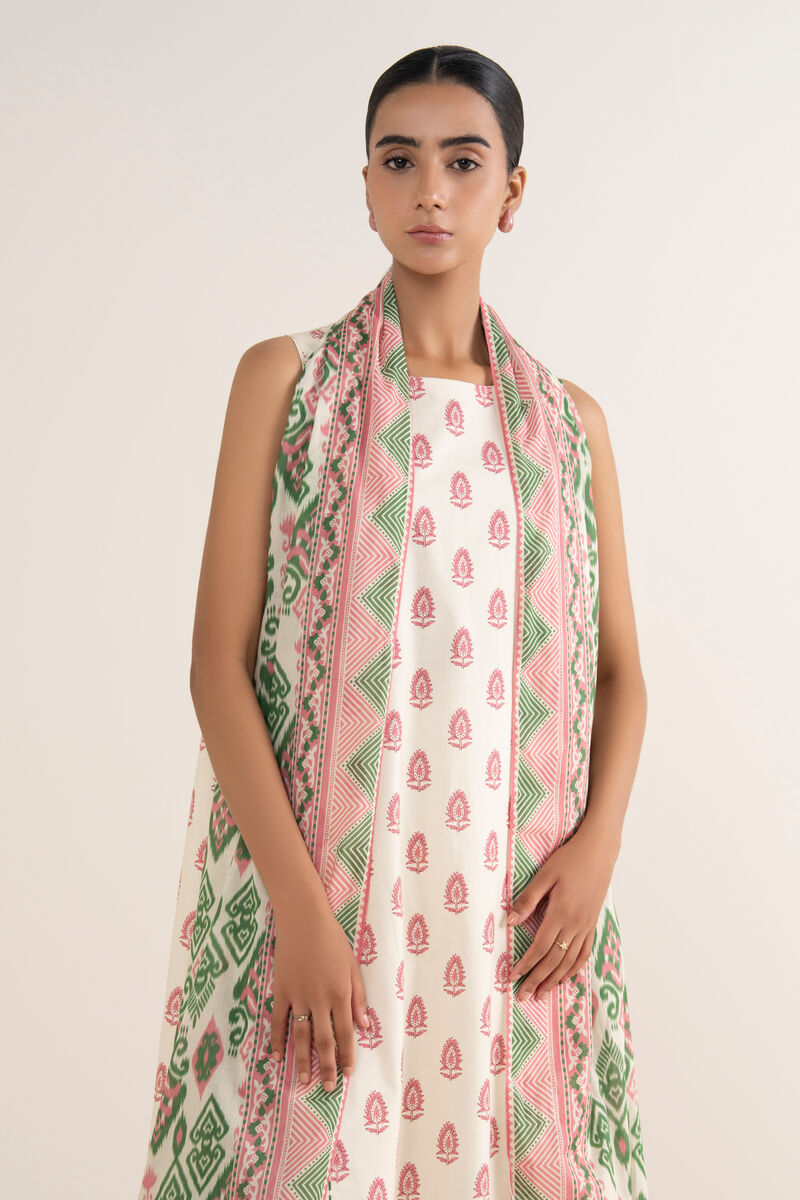 3 Piece - Printed Cotton Suit