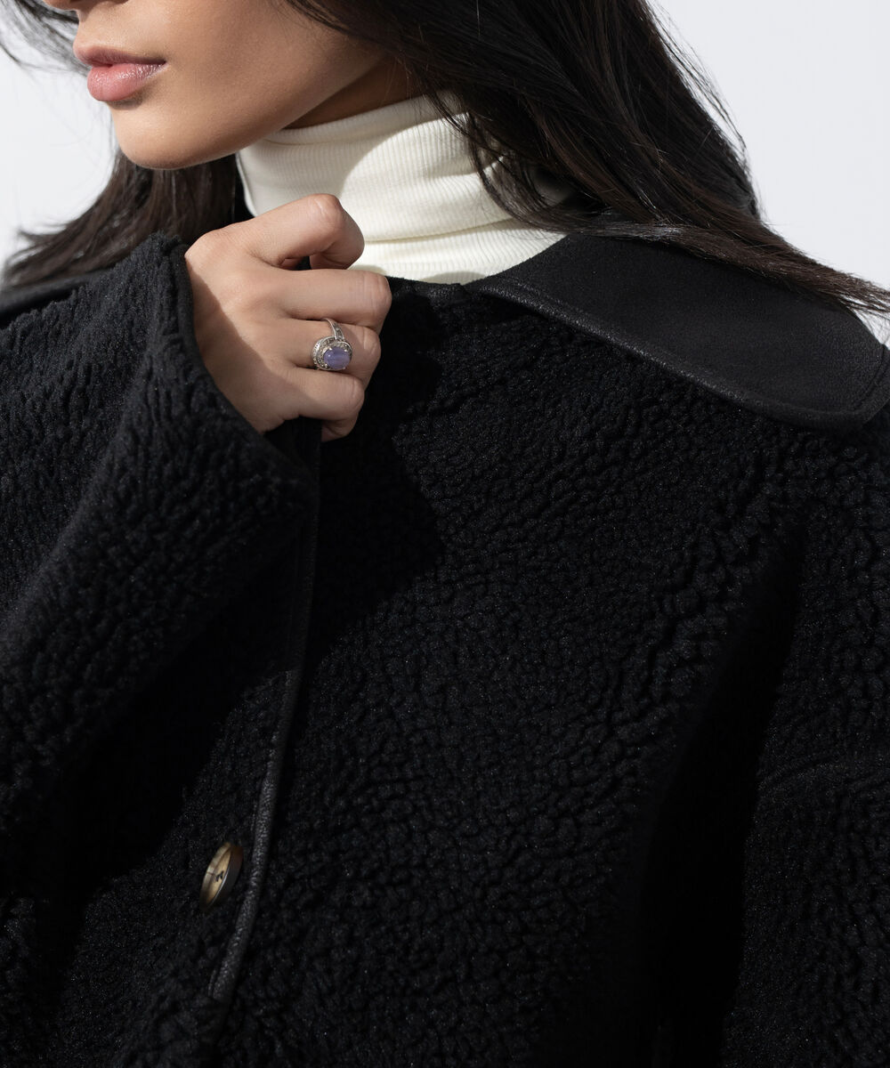 Women's Western Wear Black Reversable Short Jacket