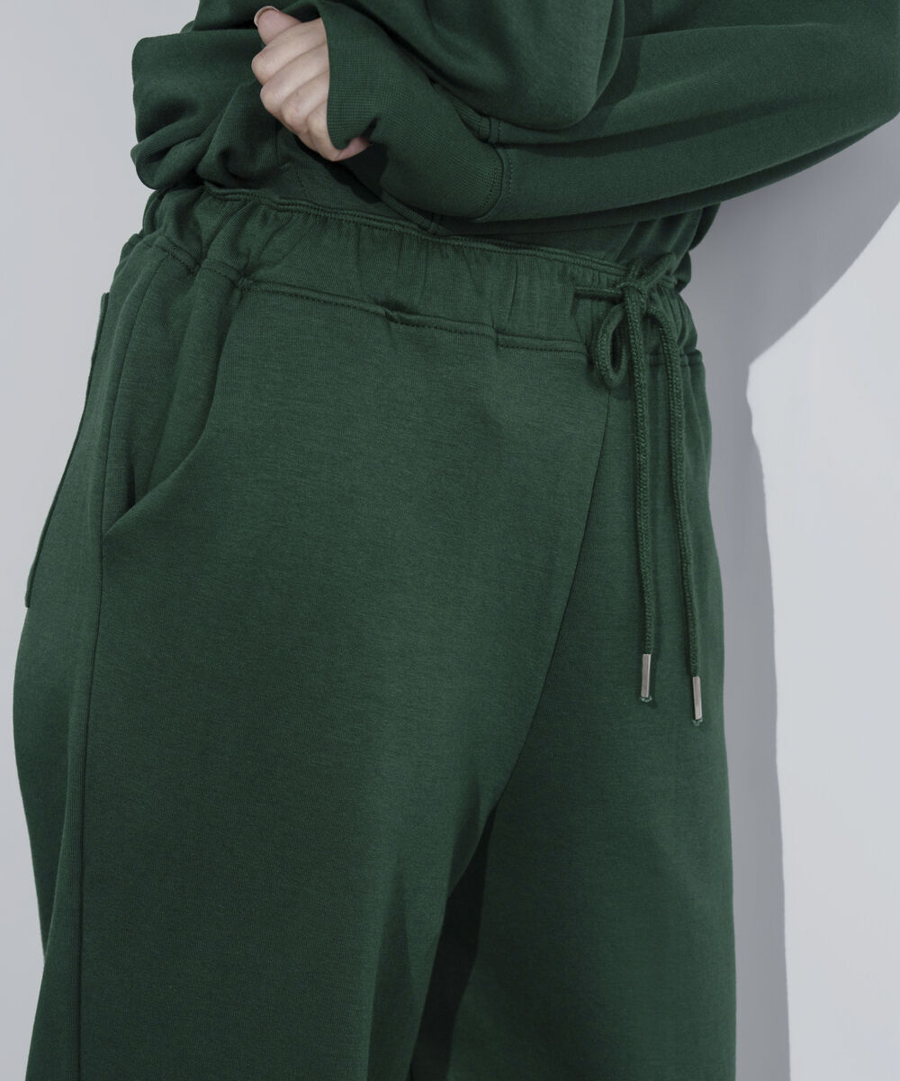 Women's Western Wear Green Interlock Darted Pull-On Trousers