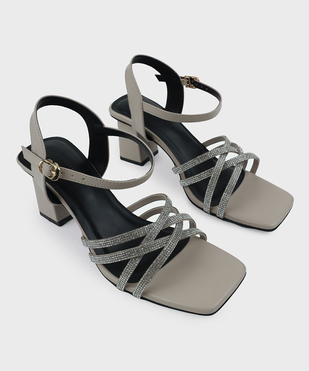 Woman - Off White Embellished Block Heels