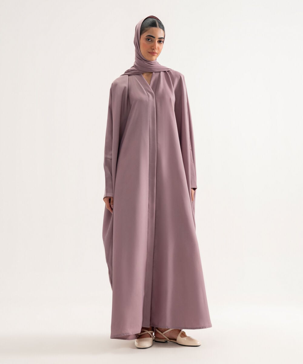 Women's Polyester Lilac Kaftan Abaya Set