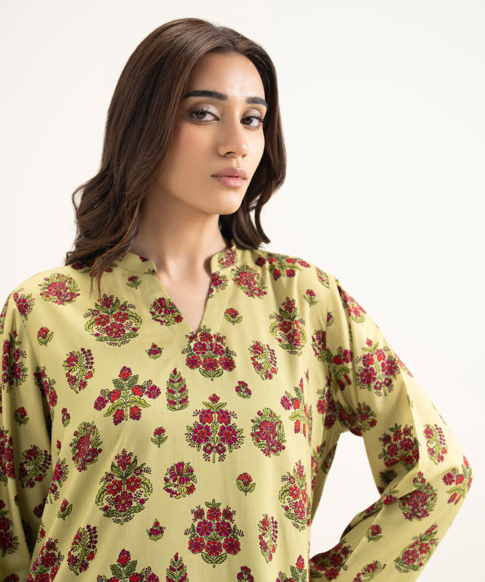 Women's RTW Arabic Lawn Printed Multi Straight Shirt