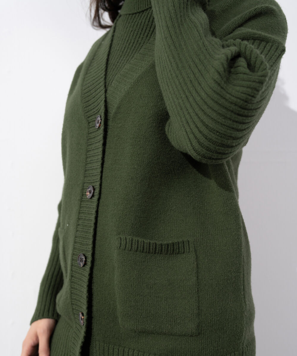 Women's Western Wear Olive Green Soft Touch Knit Cardigan