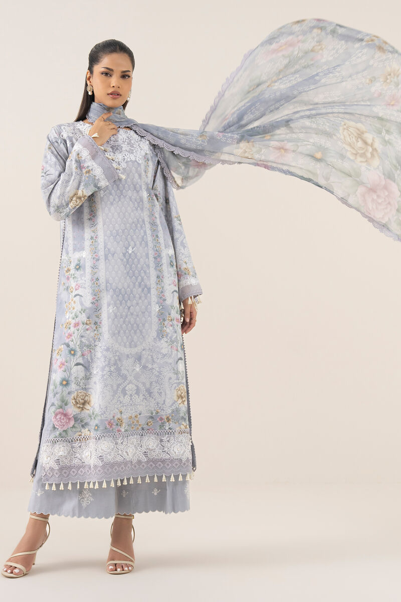 3 Piece - Embroidered Pima Lawn Suit