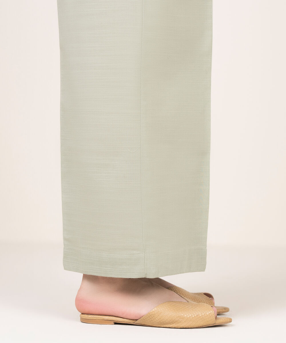 Women's RTW Khaddar Solid Grey Flared Pants