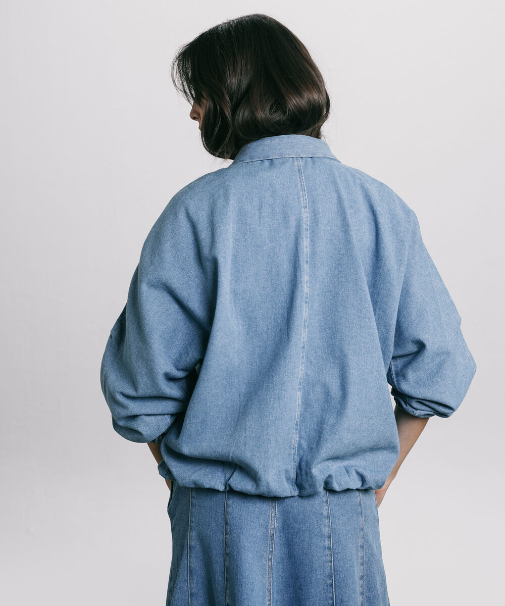 Women's Western Wear Blue Zip-Up Denim Jacket