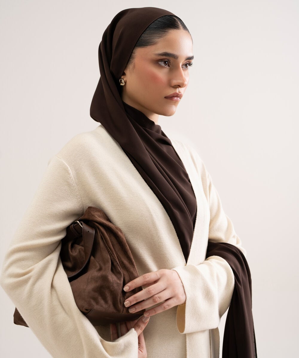 Women's Polyester Dark Brown Hijab