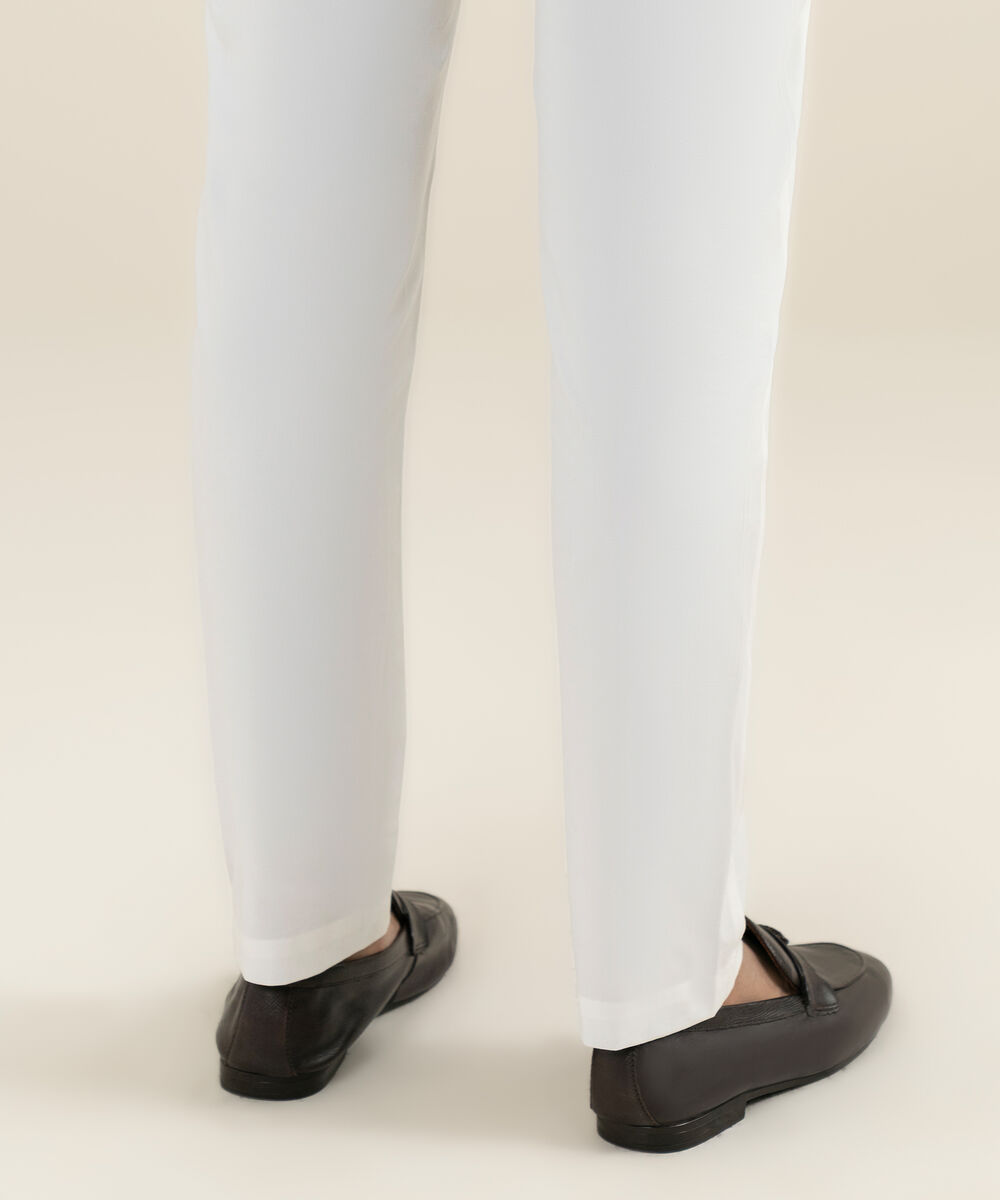 Men's white 100% Cotton Trouser