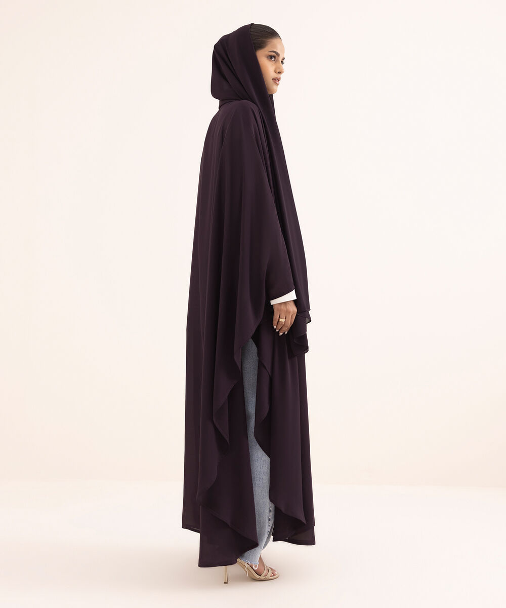Women's Purple Chiffon Abaya Set