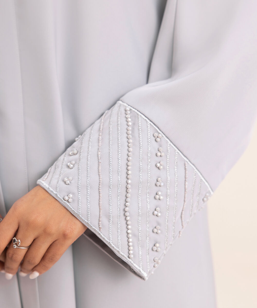 Women's Grey Nida Abaya Set