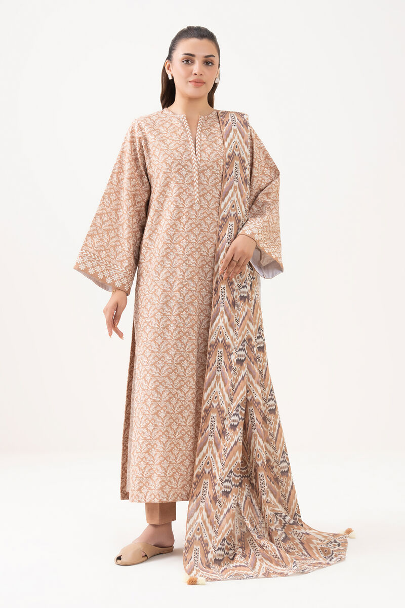 3 Piece - Printed Cotton Suit