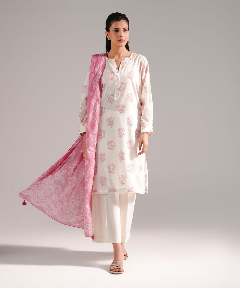 Lawn Printed Pink Dupatta