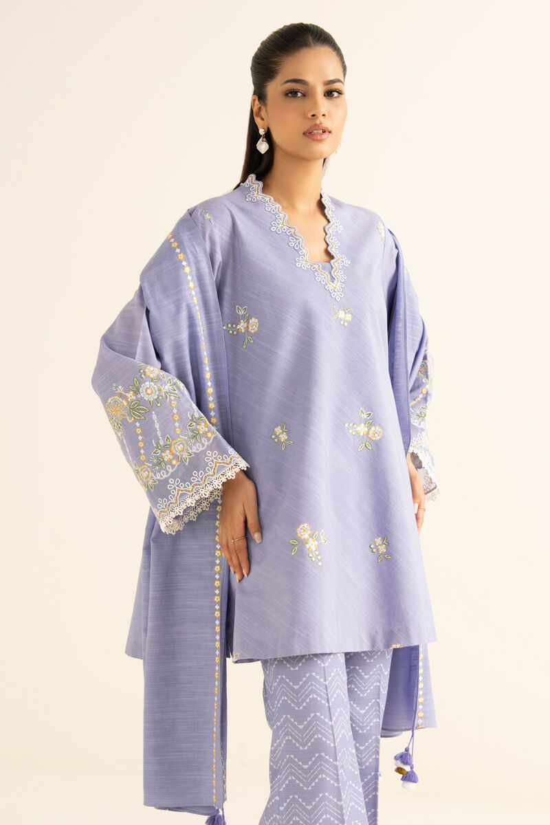 3 Piece - Embroidered Khaddar Suit