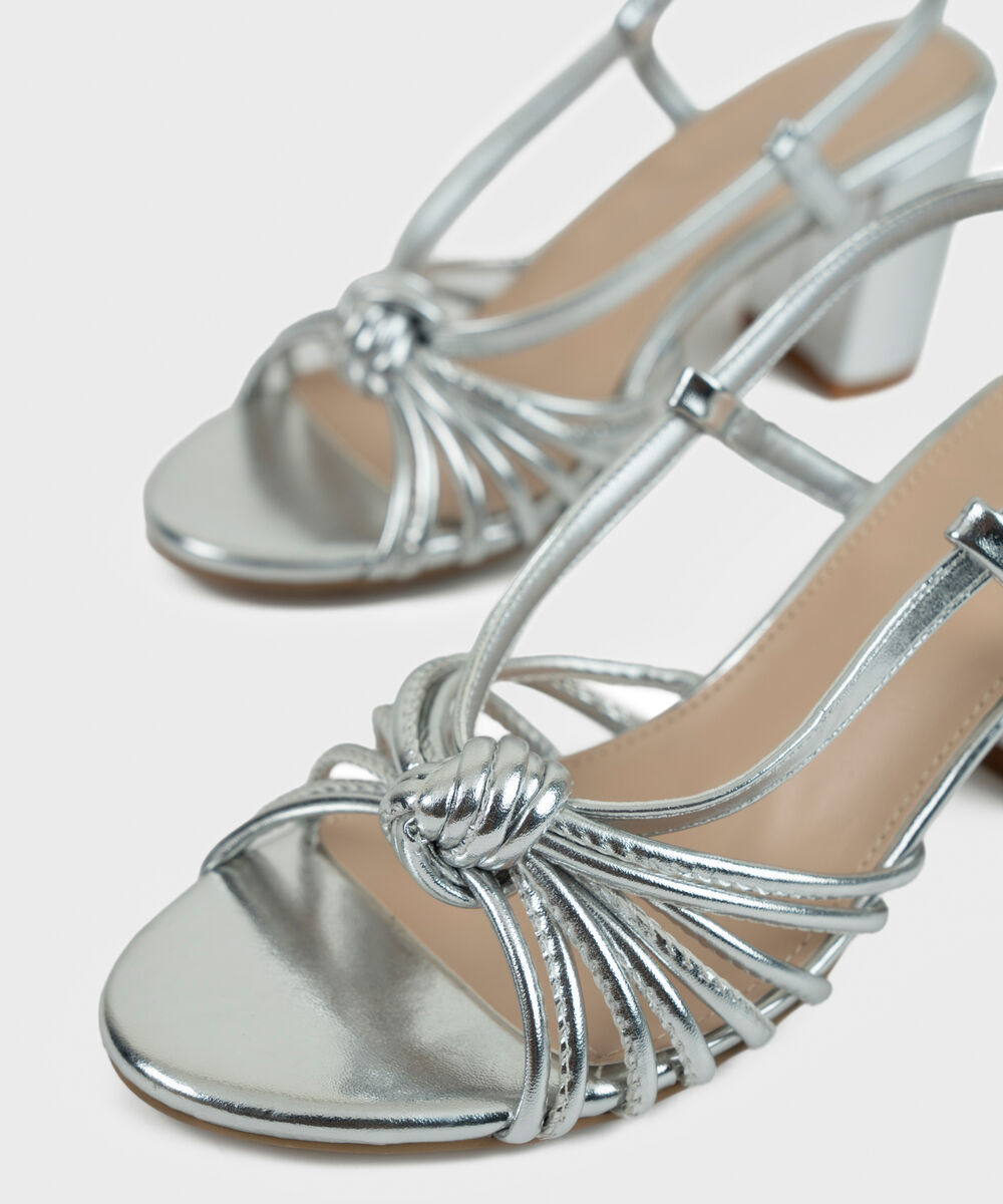 Women's Silver Block Heels