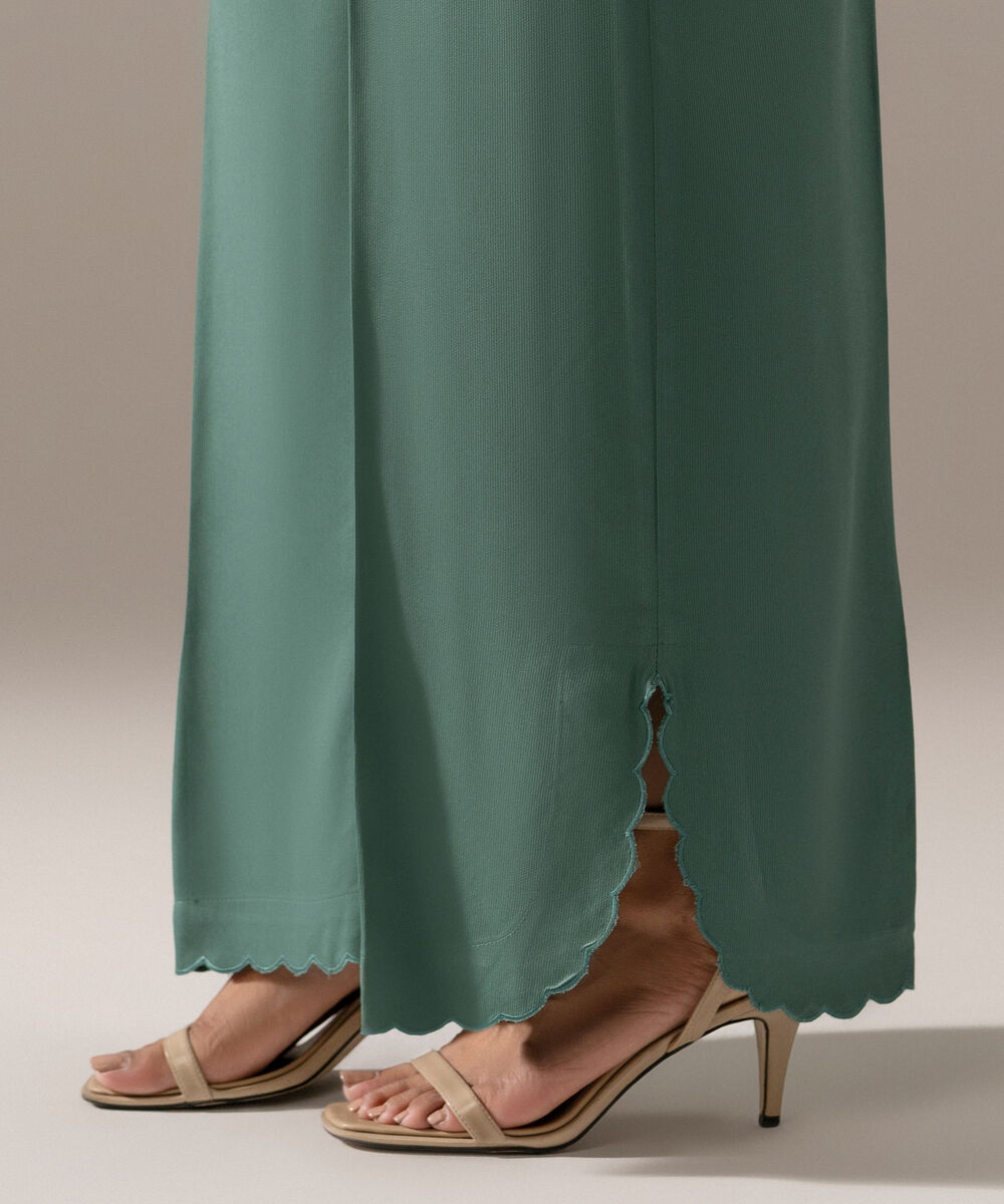 Women's RTW Bedford Solid Seafoam Green Culottes