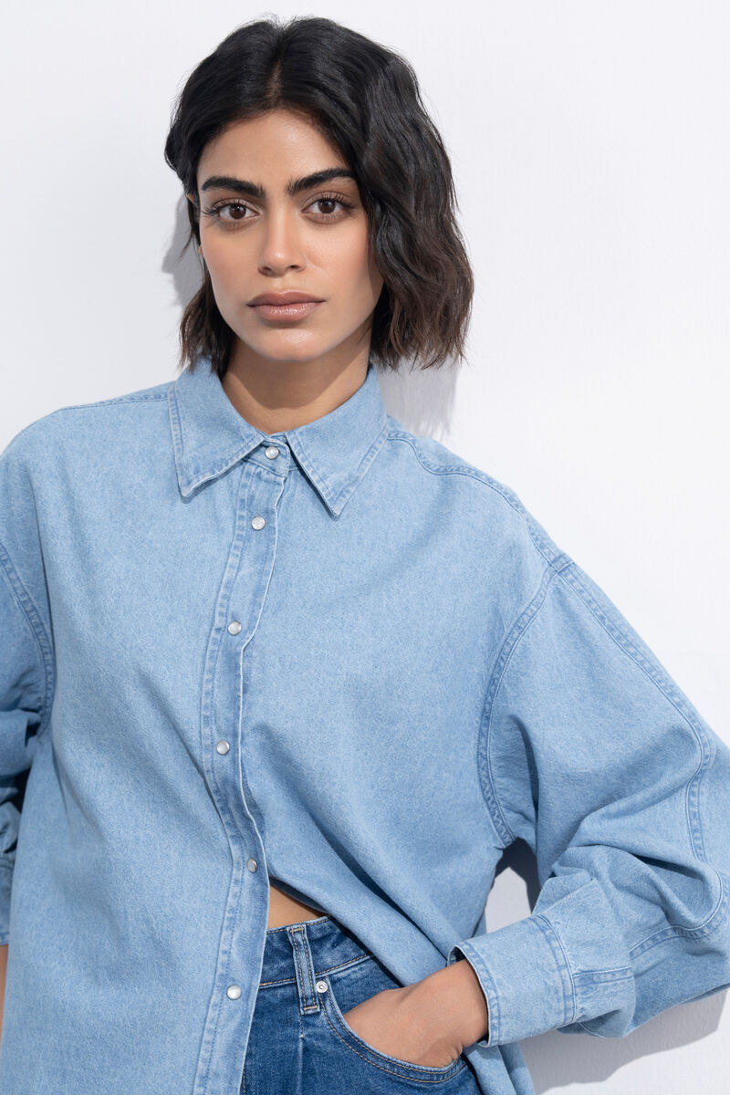 Button Through Denim Shirt