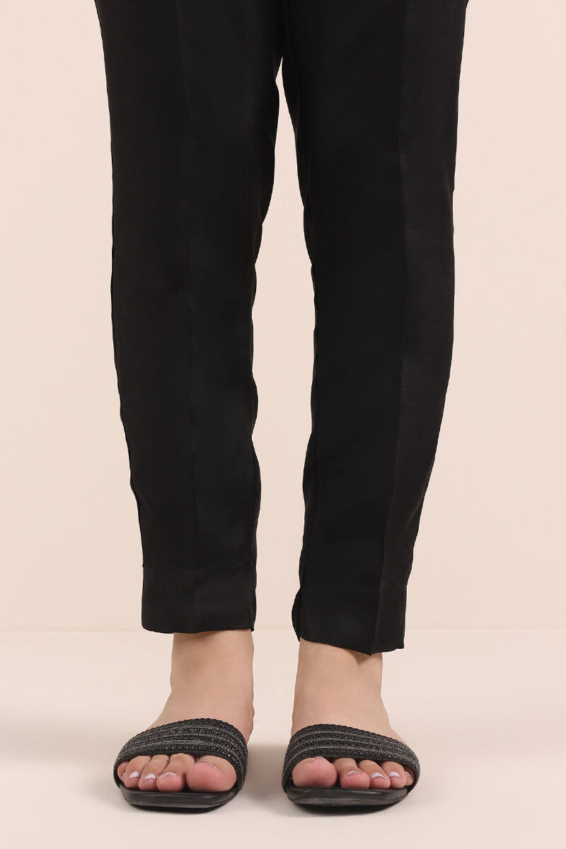 Raw Silk Cigarette Pants