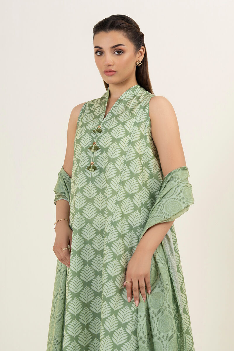 3 Piece - Printed Cotton Suit