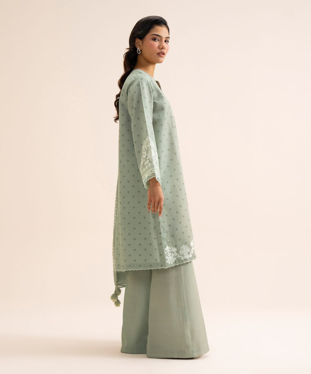 Women's Unstitched Light Khaddar Embroidered Light Grey 3 Piece Suit