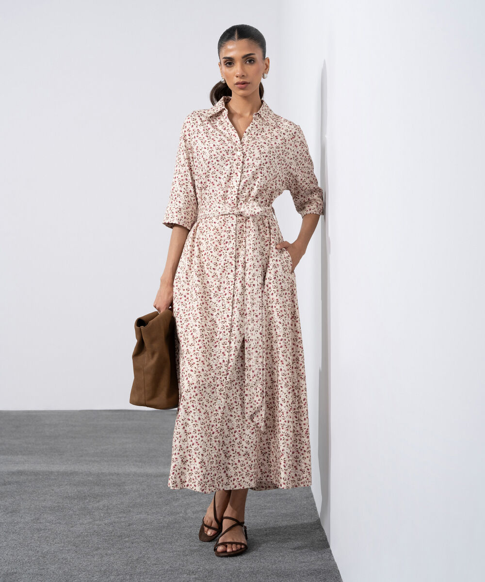 Women's Western Multi Floral Printed Maxi Dress