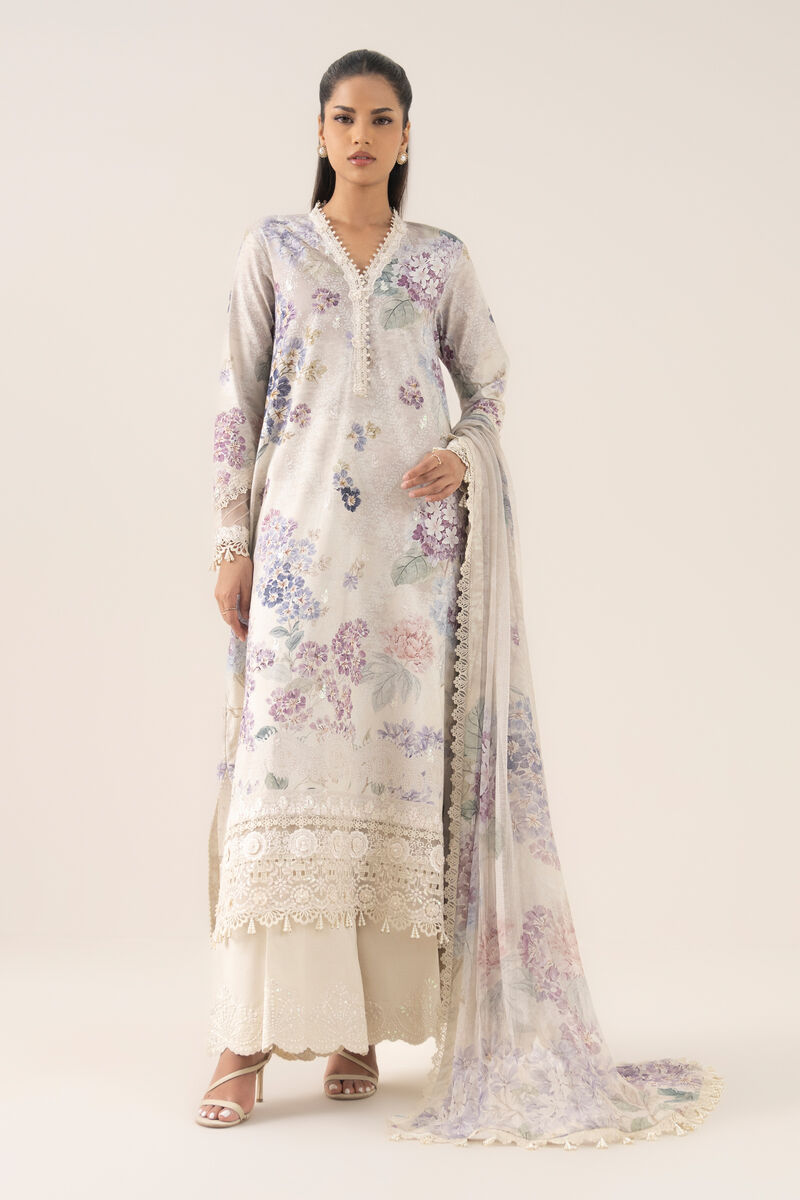 3 Piece - Embroidered Pima Lawn Suit