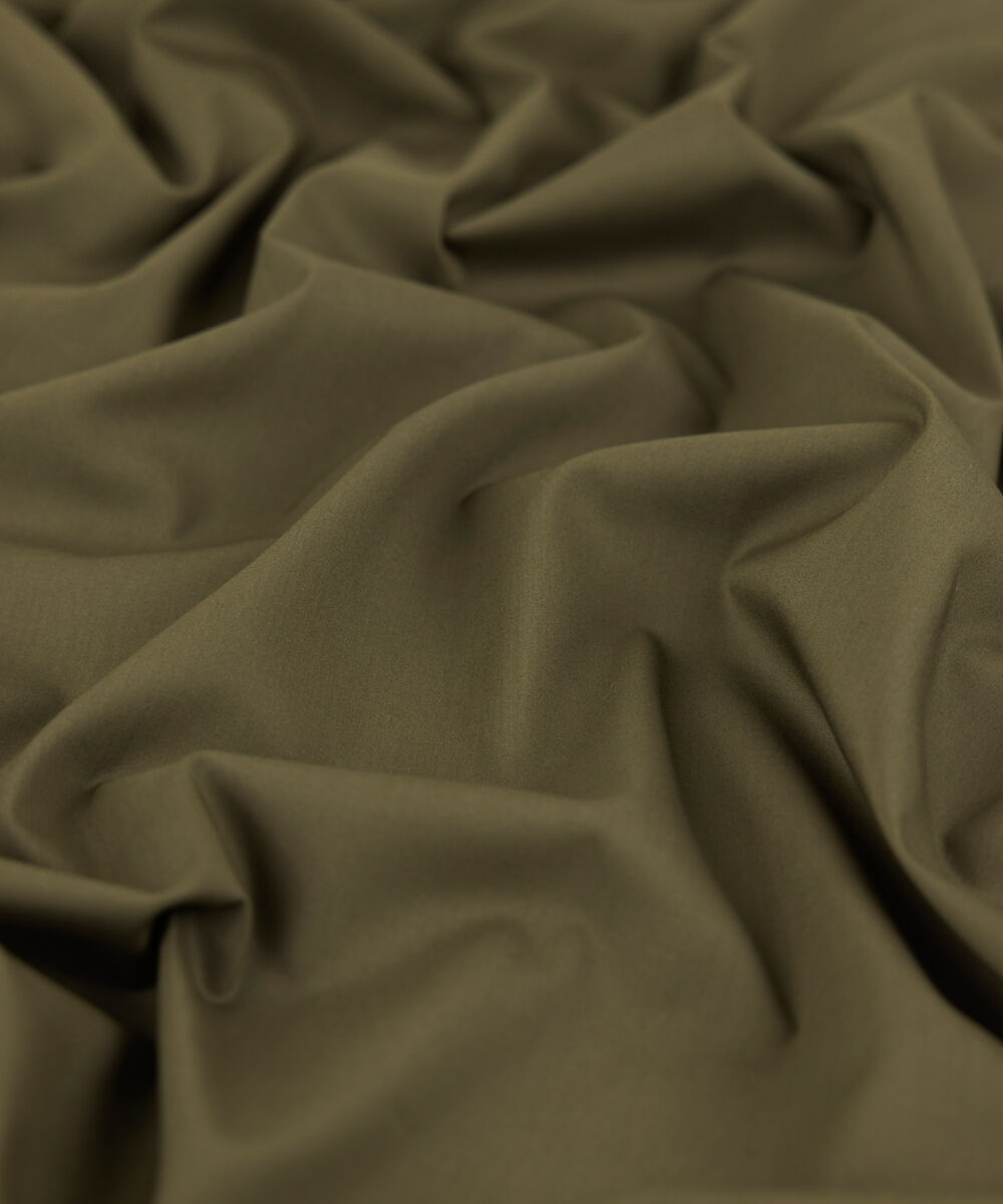 Men's Unstitched 2-Piece Premium Giza Cotton Oilve Suit