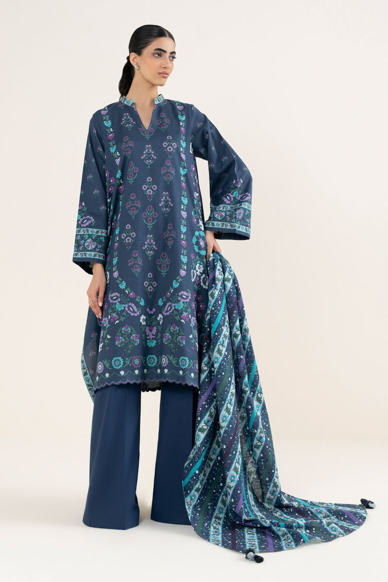 3 Piece - Printed Dobby Suit