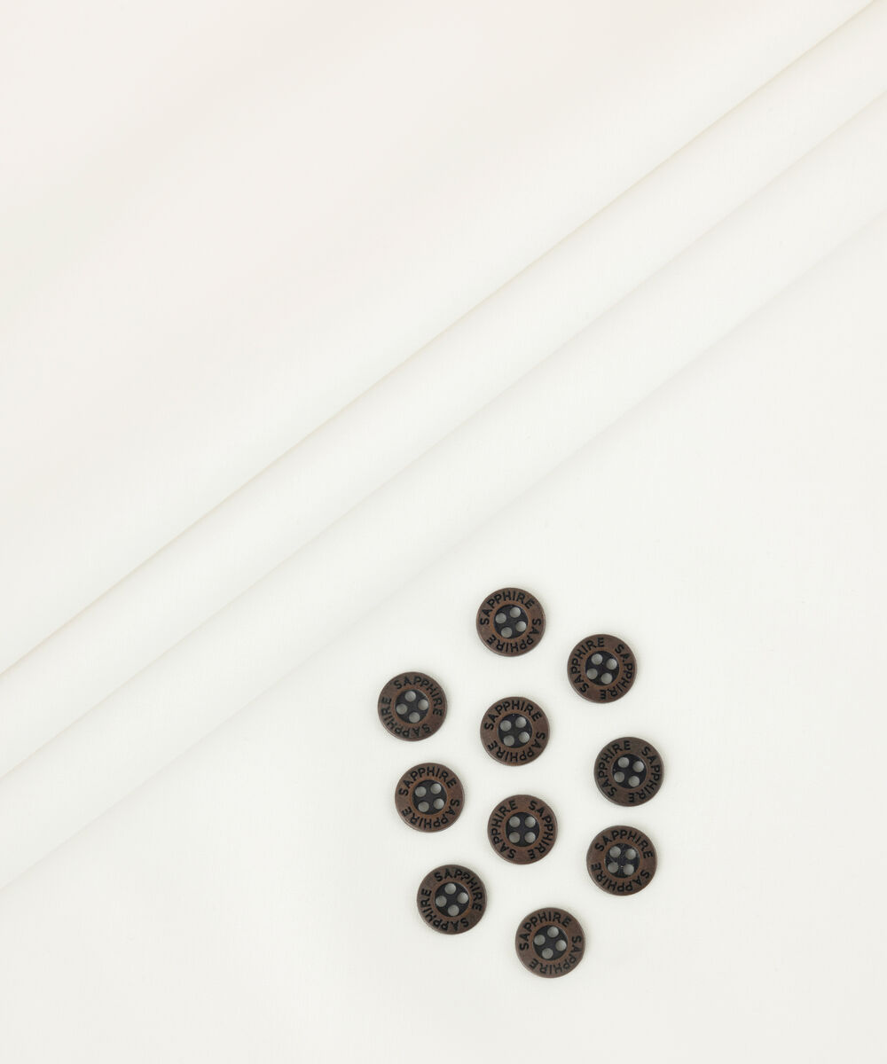 Men's Unstitched 2-Piece Luxe Wash & Wear Off White Suit