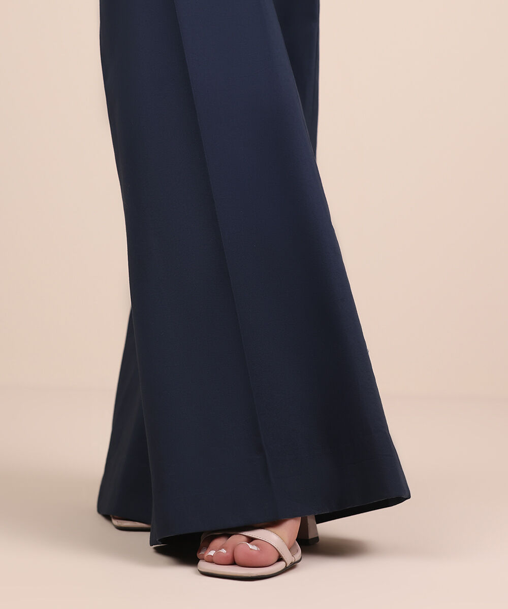 Unstitched Women's Blue Cotton Trousers