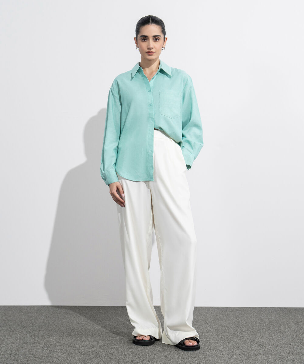 Women's Western Wear White Tailored Wide Leg Pleated Pants