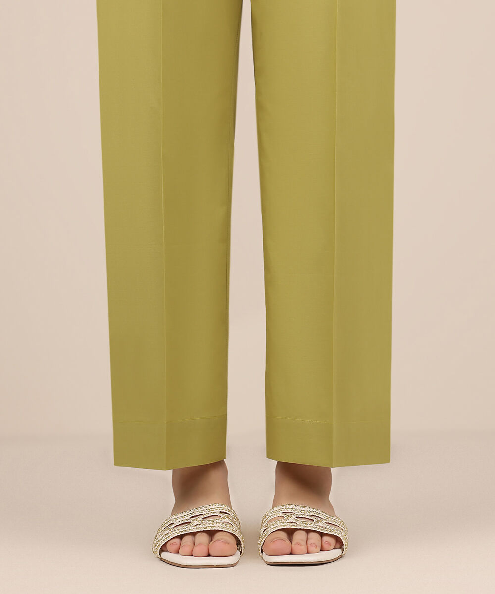 Women's RTW Cambric Green Solid Culottes