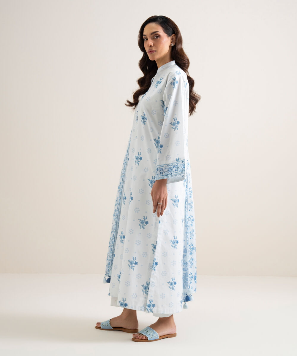Women's Unstitched Lawn Printed White