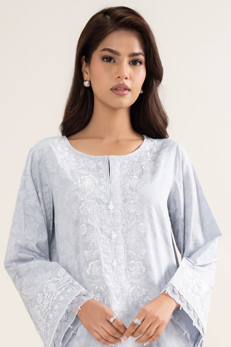 Embroidered Cotton Satin Shirt
