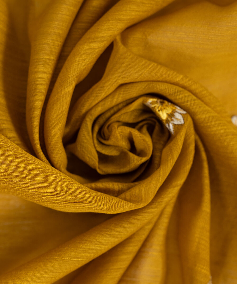 Manaar Embroidered Mustard Yellow Dupatta