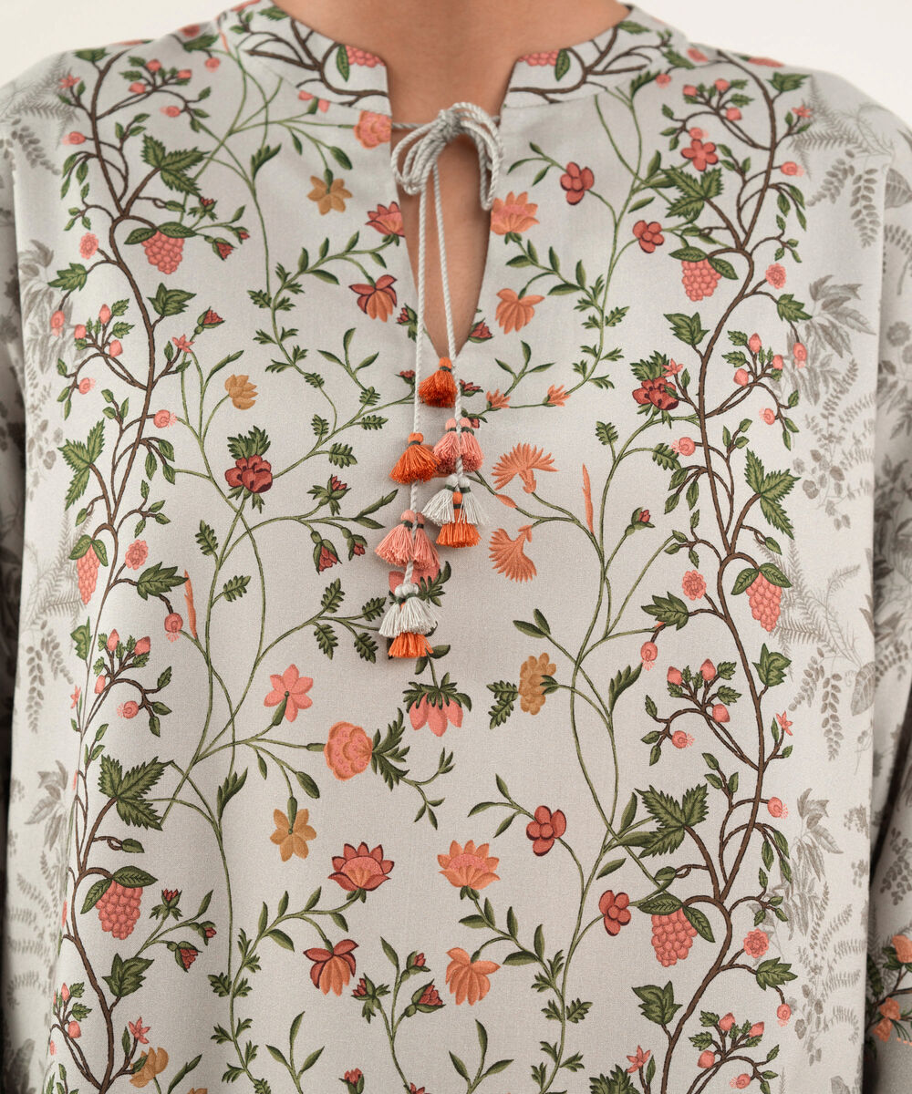 Women's Unstitched Viscose Khaddar Grey  3 Piece Suit