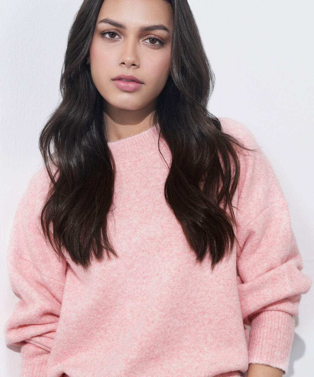 Women's Western Wear Pink Oversized Knit Sweater