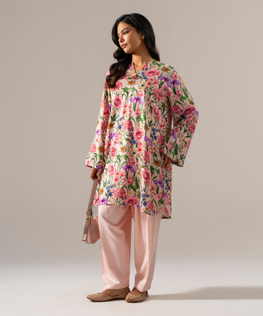 Women's RTW Viscose Marina Printed Pink 2 Piece Suit