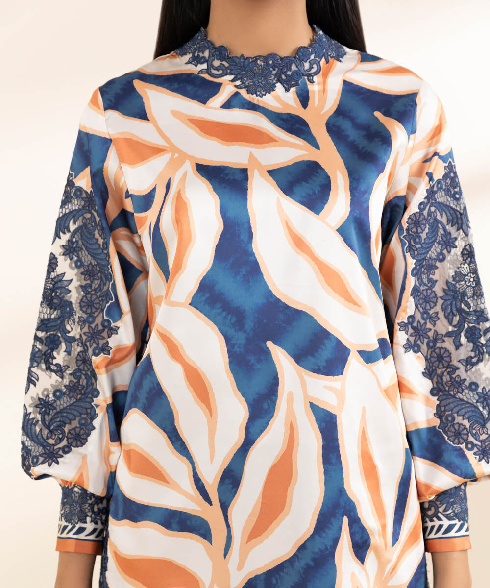 Woman - Multi 2 Piece - Embroidered Satin Suit