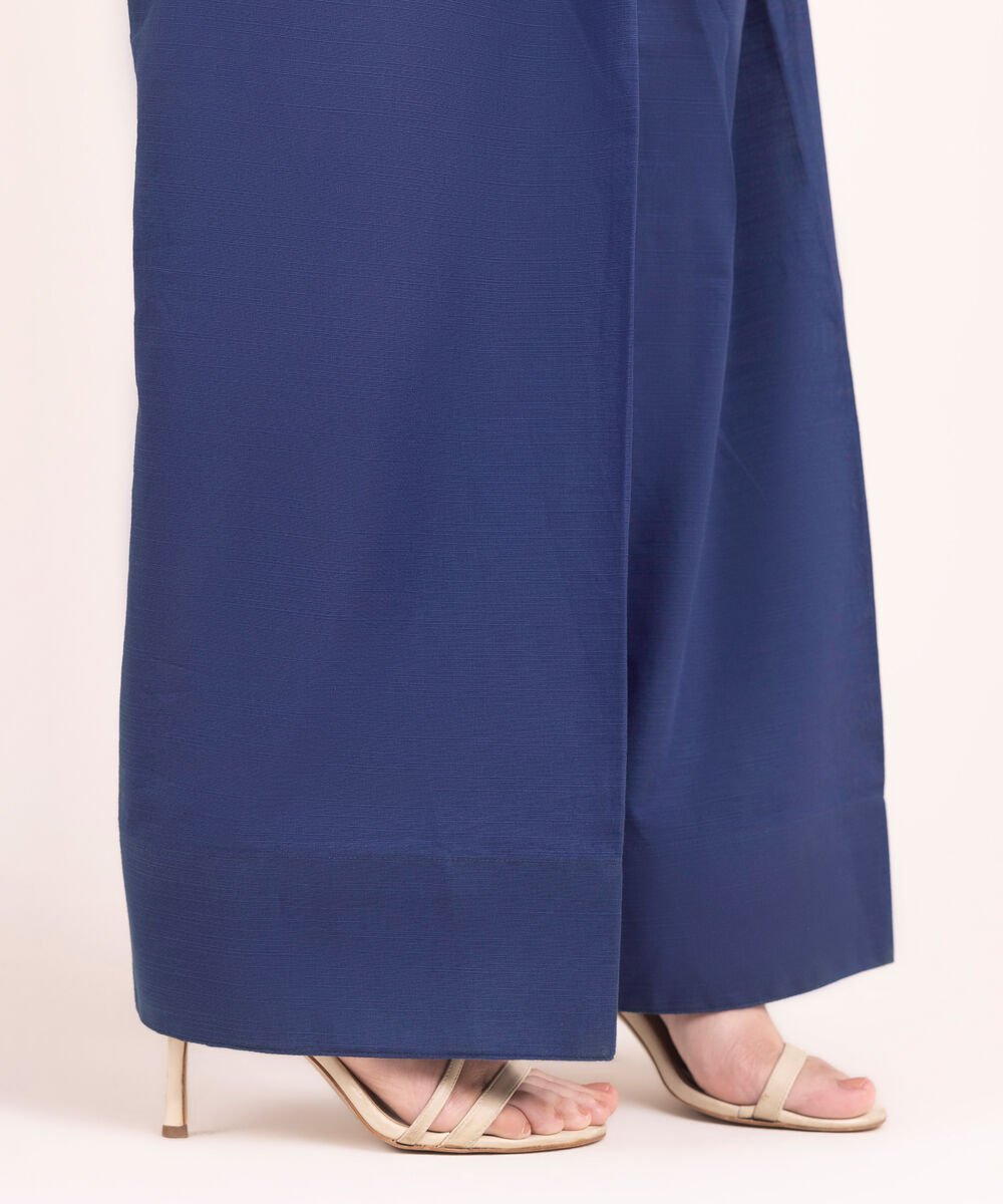 Women's RTW Khaddar Solid Blue Farshi Shalwar