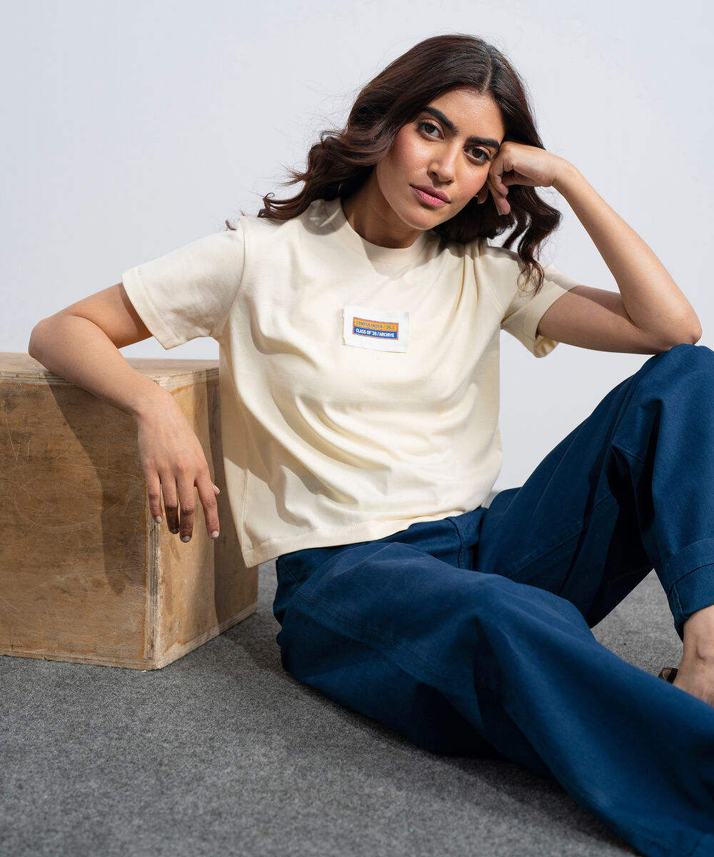 Women's Western Navy Turn-Up Hem Chino Trousers