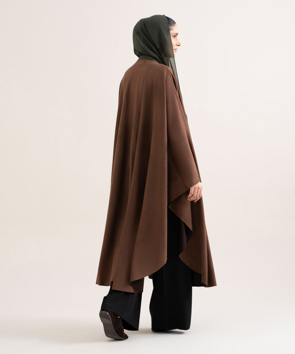 Women's Polyester Brown Kaftan Abaya Set