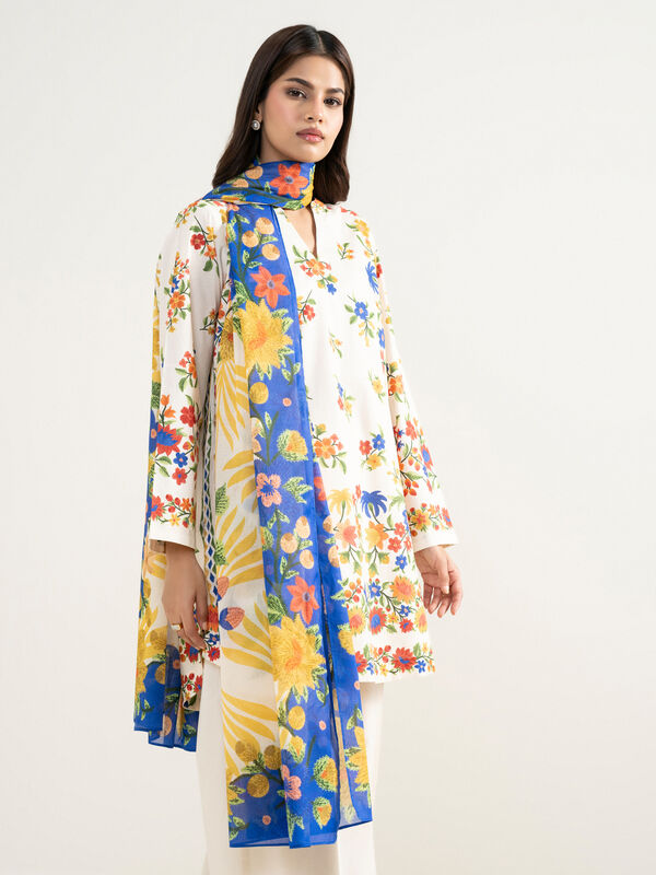 3 Piece - Printed Cambric Suit