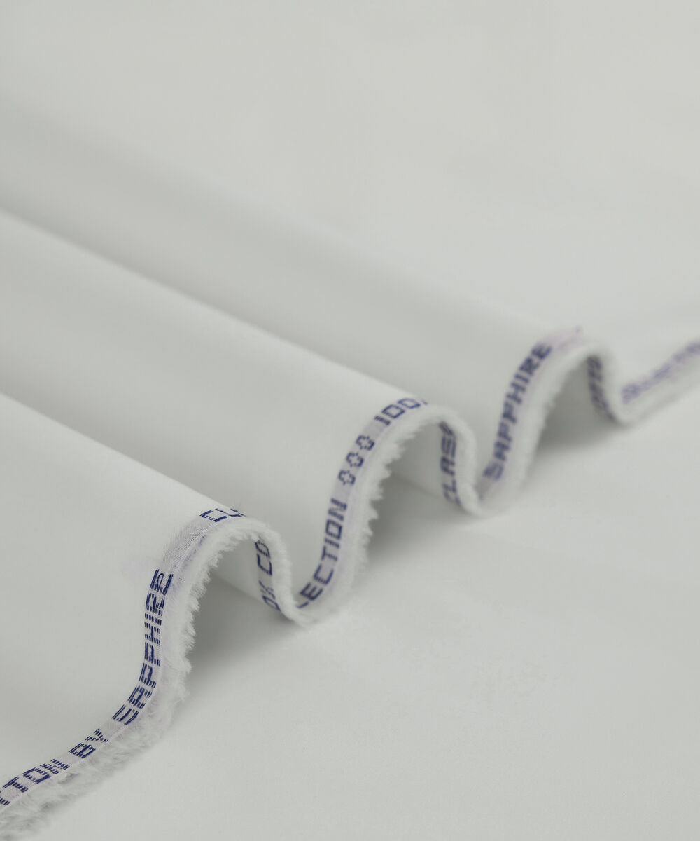 Men's Unstitched 2-Piece Premium Latha Bright White Suit