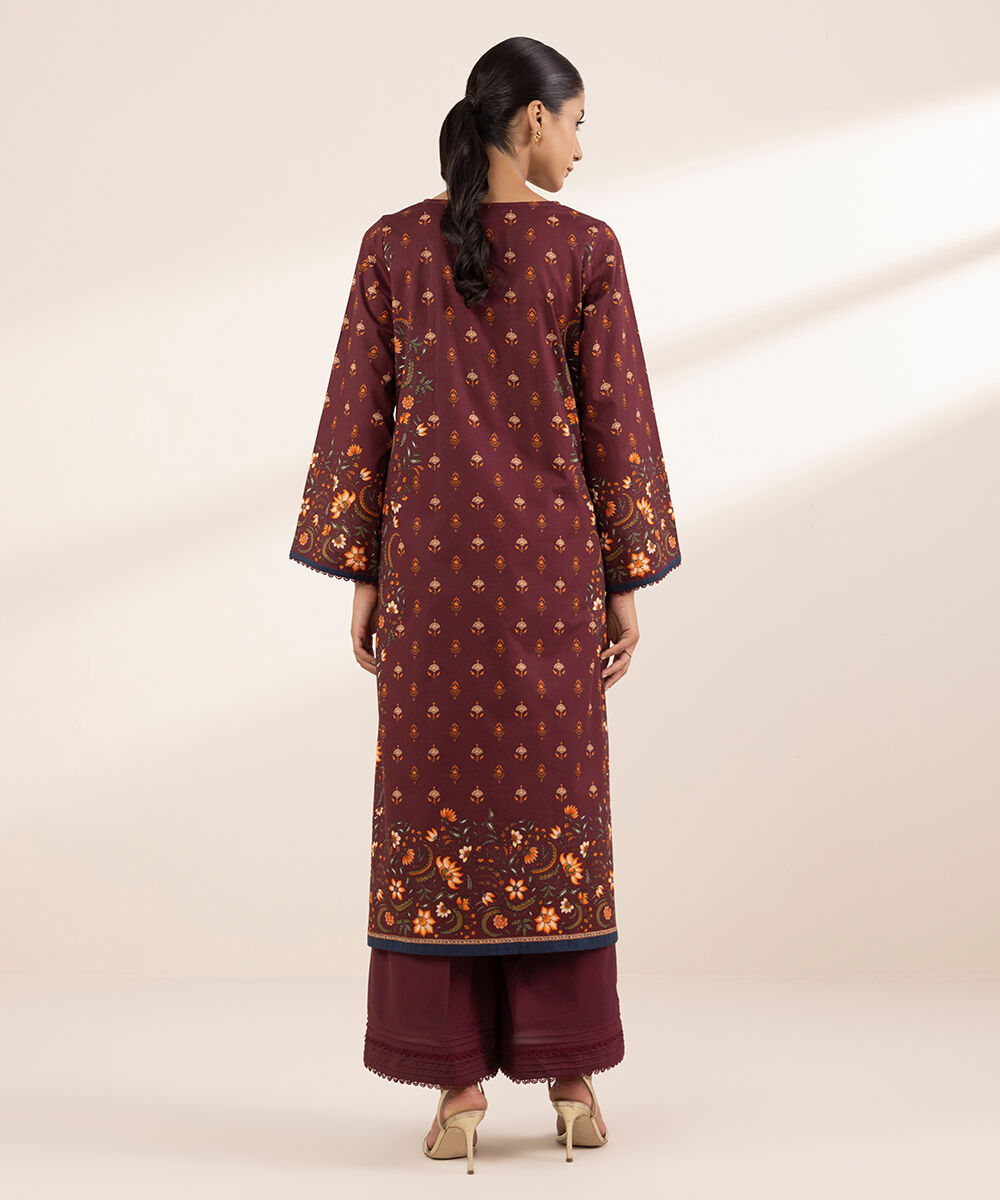 Women's RTW Lawn Red Printed A-Line Shirt