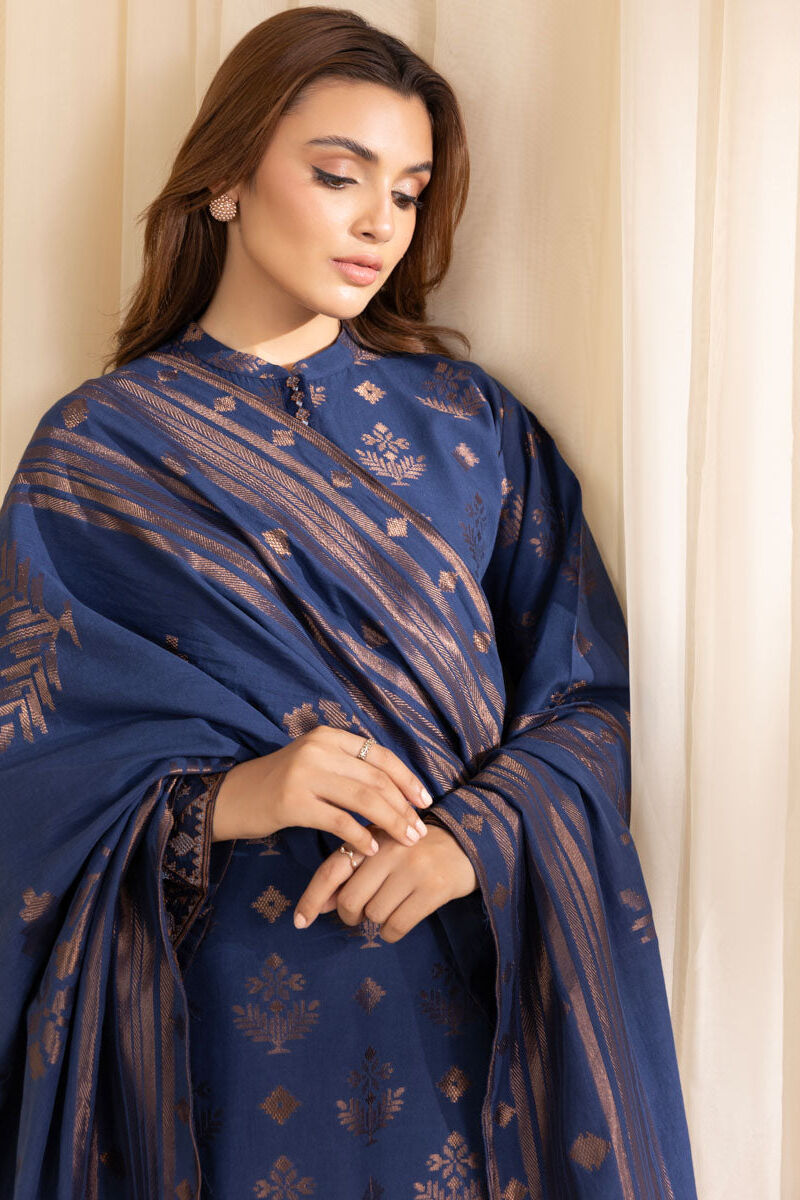 3 Piece - Embroidered Jacquard Suit