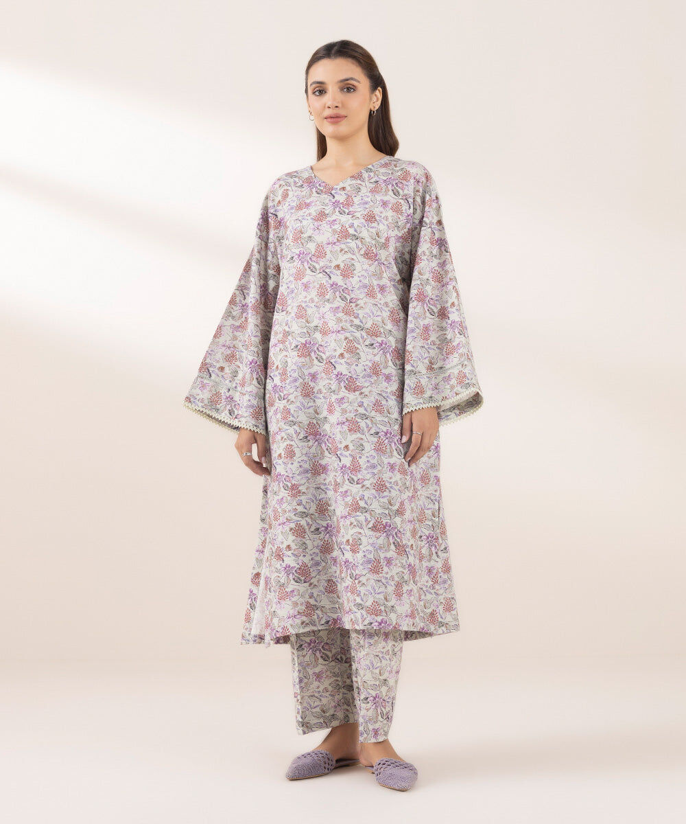 Woman - Multi Printed Khaddar Shirt