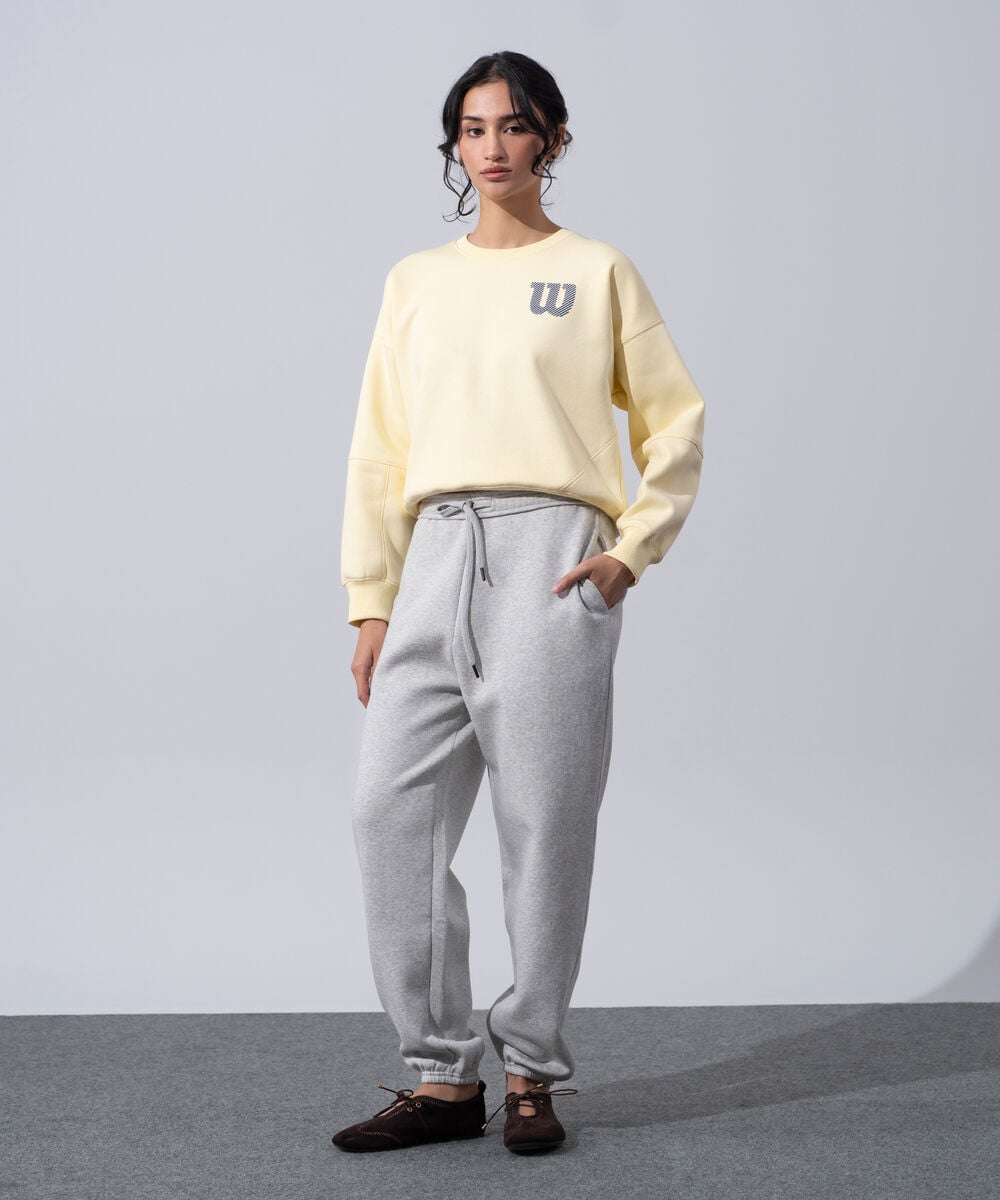 Women's Western Wear Grey Melange Fleece Jogger Trousers