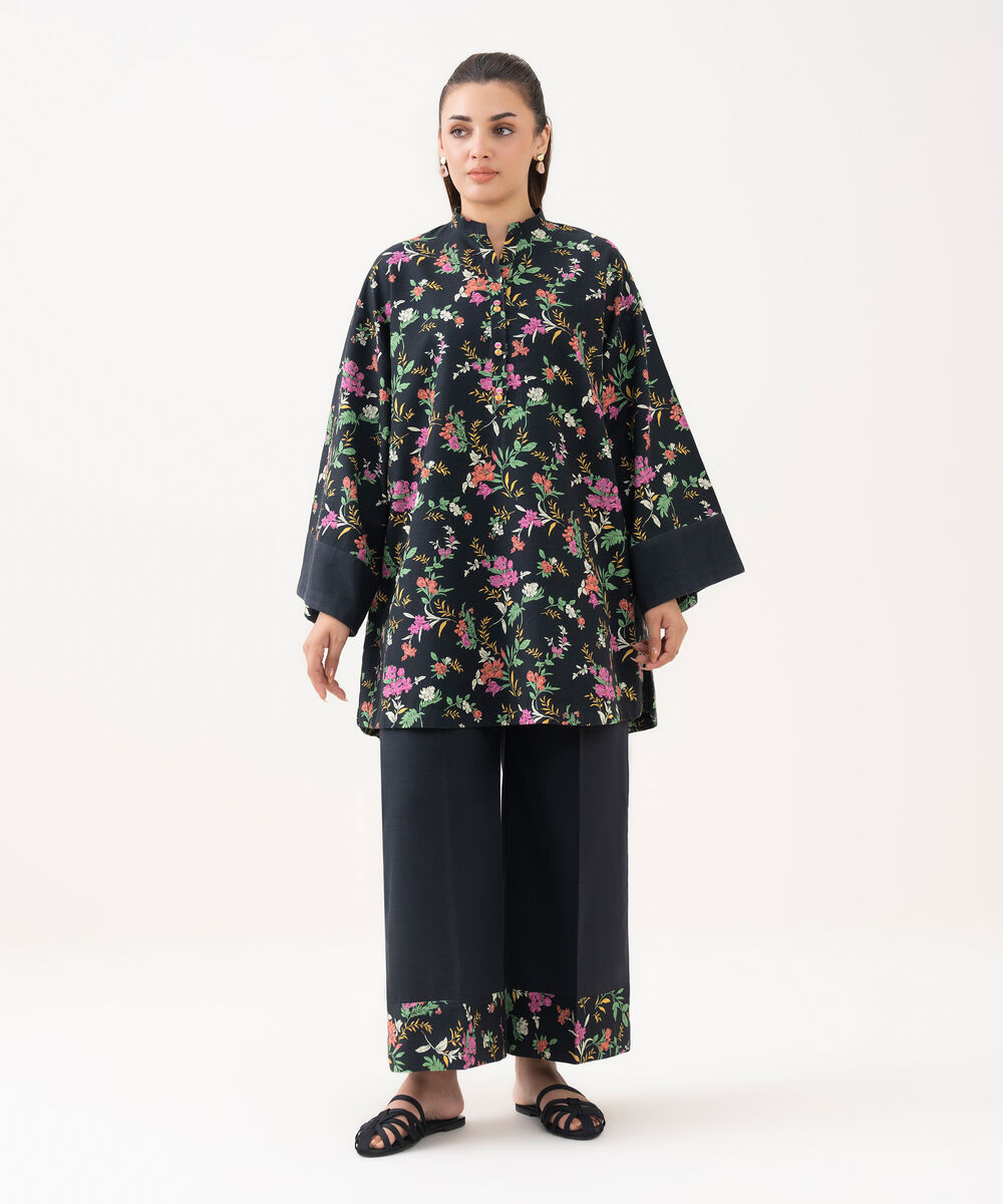 Women's Unstitched Light Khaddar Printed Multi 2 Piece Suit