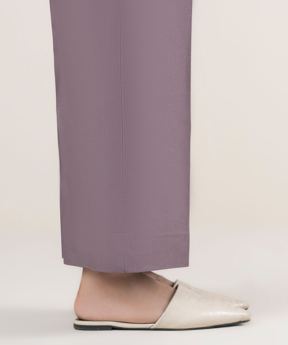 Women's Unstitched Cotton Printed Pink Trousers Fabric