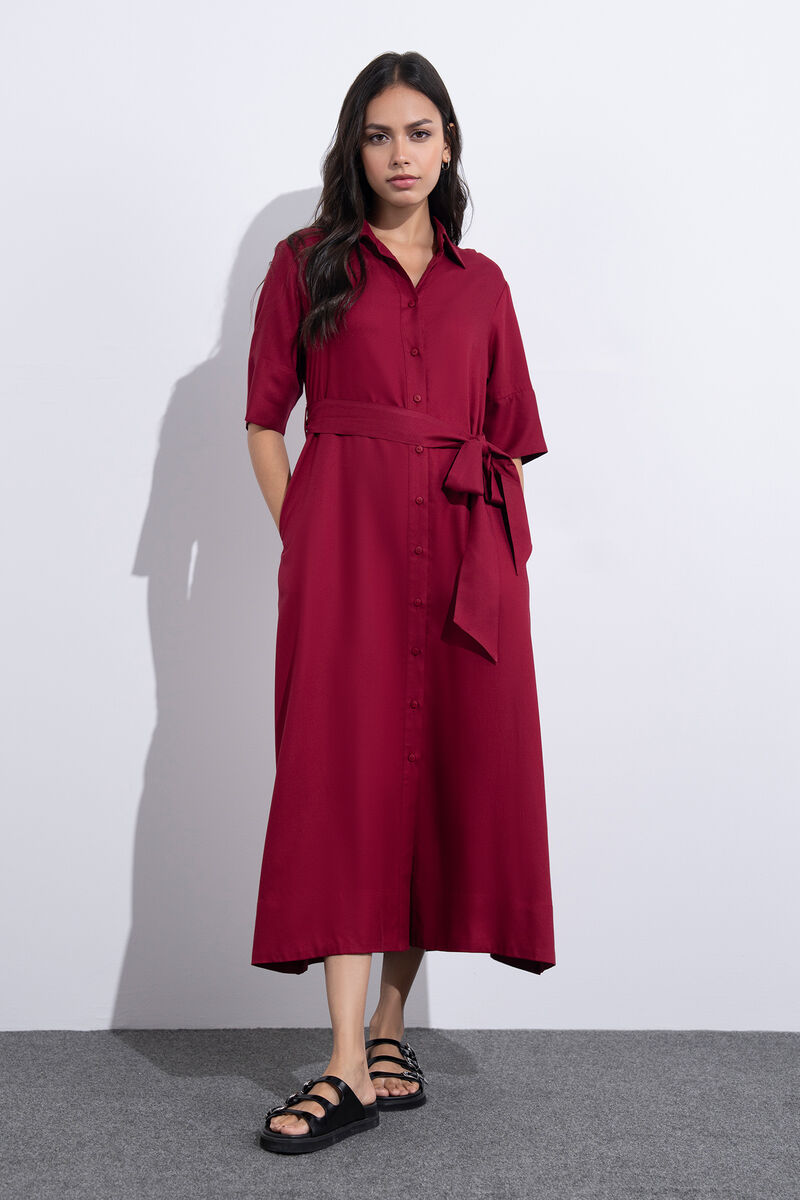 Short Sleeve Dress With Belt